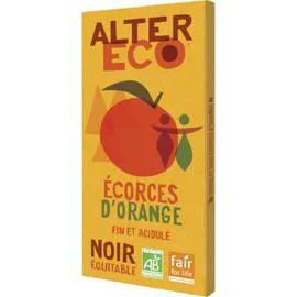 ALTER ECO Chocolat bio noir écorces d'orange 100g
