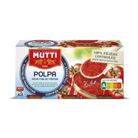 MUTTI Pulpe de tomate concassées/fines Polpa 3x400g
