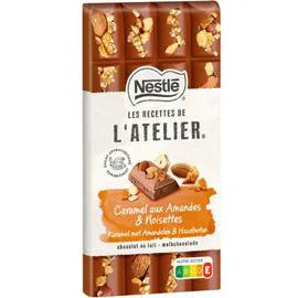 NESTLÉ, LES RECETTES DE L'ATELIER Chocolat Caramel, amande, noisette 170g