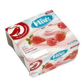 AUCHAN Yaourt brassé et mixé aux fruits rouges 4x125g