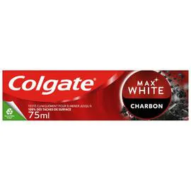 COLGATE Dentifrice Réduit La Plaque Dentaire Au Charbon Actif Max White 75ml