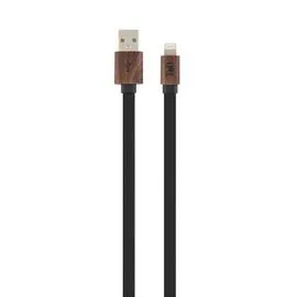 T'NB Câble Usb/Lightning Plat Et Tressé, Noir Et Bois l'unité