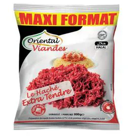 ORIENTAL VIANDES Haché de boeuf extra tendre halal 20 % MG 800g