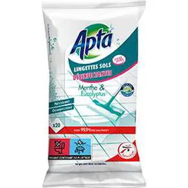 APTA Lingettes sols désinfectantes menthe & eucalyptus sans javel x20 