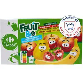 CARREFOUR Compote assortiment sans sucres ajoutés 12x90g
