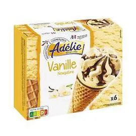 ADÉLIE Glaces cône vanille nougatine 6x120ml