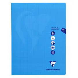 CLAIREFONTAINE Cahier 24x32cm, grands carreaux 80 p couleur aléatoire l'unité