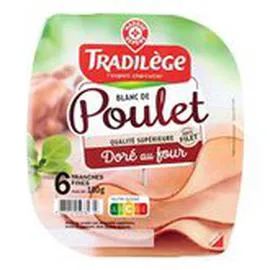 MARQUE REPÈRE, TRADILÈGE Blanc de poulet 6 tranches 180g