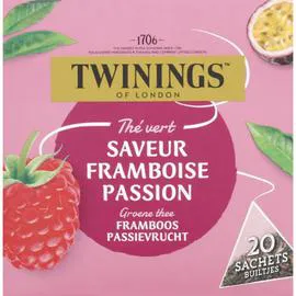 TWININGS Thé vert framboise passion x20 32g