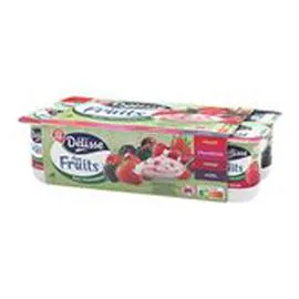 MARQUE REPÈRE, DÉLISSE Yaourts aux fruits Fruits rouges 8x125g