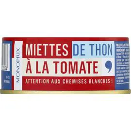 MONOPRIX Miettes de thon à la sauce tomate 104g