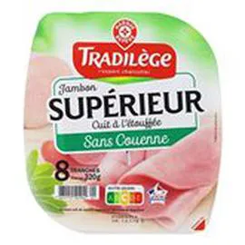 MARQUE REPÈRE, TRADILÈGE Jambon supérieur Sans couenne x8 320g