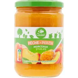 CARREFOUR CLASSIC' Compote pêche avec morceaux 580g