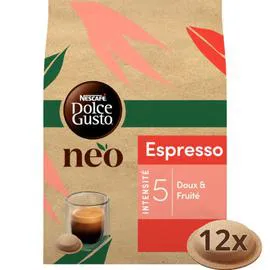 NESCAFÉ, DOLCE GUSTO Café dosettes espresso intensité 5 NEO 66g