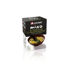 ARIAKÉ Soupe intant Miso & wakamé champignons, recette traditionnelle 33g