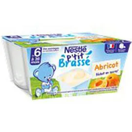 NESTLÉ, P'TIT BRASSÉ Dessert Abricot - dès 6 mois 4x100g