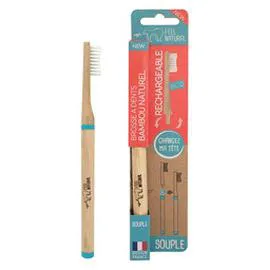 FEEL NATURAL Brosse à dents tête interchangeable en bambou souple l'unité