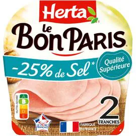 HERTA Jambon sel réduit Le Bon Paris 70g