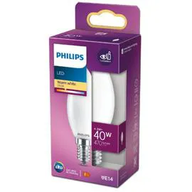 PHILIPS Ampoule LED E14 Flamme Blanc-chaud Dépolie 40W x1 l'unité