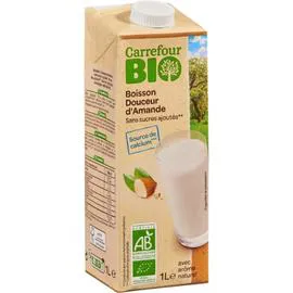 CARREFOUR BIO Boisson végétale amande sans sucres ajoutés Bio 1l