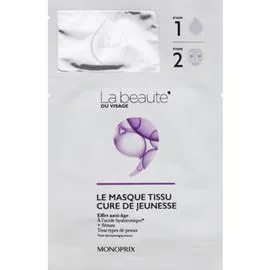 LA BEAUTÉ DU VISAGE Le masque tissu cure de jeunesse l'unité