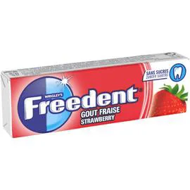 FREEDENT Chewing-gum fraise - Sans sucres - x10 14g