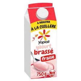 YOPLAIT Yaourt en Brique Yoplait Brassé Fraise 750g