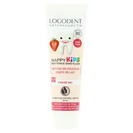 LOGONA Dentifrice Enfant sans fluor Goût Fraise Bio 50ml