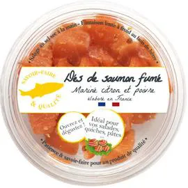 MONOPRIX Dés De Saumon Fumé Mariné Citron & Poivre 100g