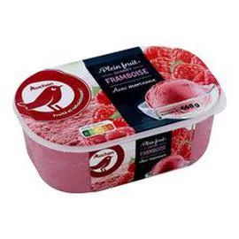 AUCHAN Sorbet framboise avec morceaux 668g