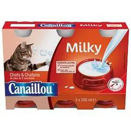 CANAILLOU Milky, boisson lactée pour chats & chatons 3x200ml