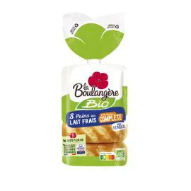 LA BOULANGÈRE Pains au lait bio à la farine complète 280g