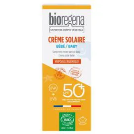 BIOREGENA Crème Solaire Bébé Hypoallergénique Spf50+ Bio 40ml