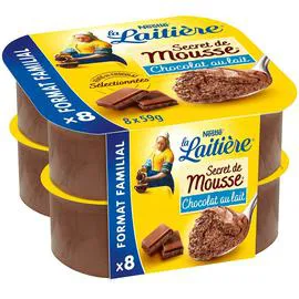 NESTLÉ, LA LAITIÈRE Secret de mousse Chocolat au lait 8x59g