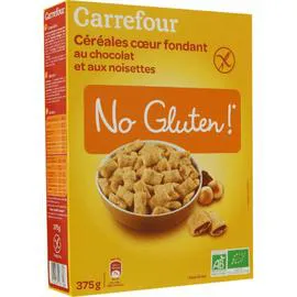 CARREFOUR NO GLUTEN ! Céréales bio chocolat noisettes sans gluten 375g
