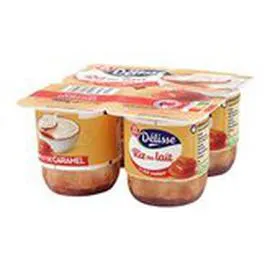 MARQUE REPÈRE, DÉLISSE Riz au lait Sur lit de caramel 4x115g