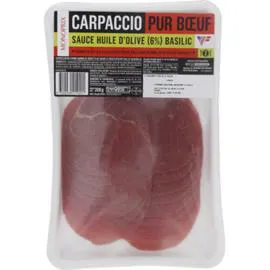 MONOPRIX Carpaccio de boeuf sauce huile d'olive et basilic 200g