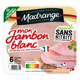 MADRANGE Jambon blanc Sans Couenne Sans Nitrite 210g