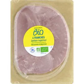 MONOPRIX BIO Jambon supérieur découenné dégraissé bio 160g