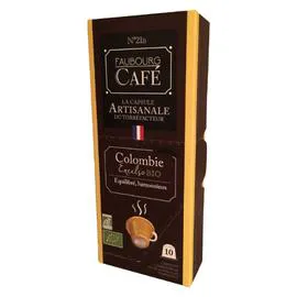 FAUBOURG CAFÉ Café capsules Compatibles Nespresso Colombie excelso Bio 53g