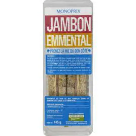 MONOPRIX Sandwich jambon emmental 145g
