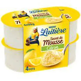 NESTLÉ, LA LAITIÈRE Secret de mousse Citron 4x59g