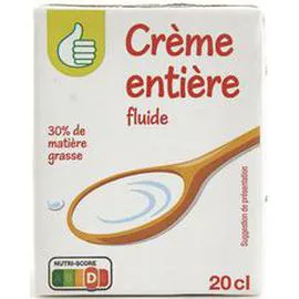 AUCHAN, POUCE Crème fluide 30% MG UHT 20cl