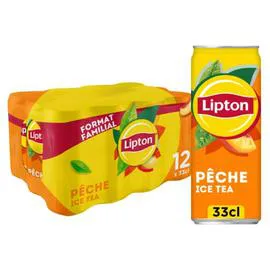 LIPTON Boisson au thé glacé saveur pêche 12x33cl
