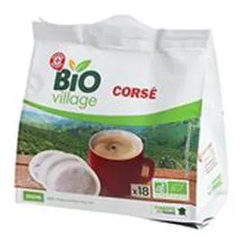 MARQUE REPÈRE, BIO VILLAGE Dosettes café Corsé Bio - x18 125g
