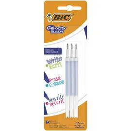  Bic Recharges Roller Gel Effacable Gel-Ocity Encre Bleue X3 x3