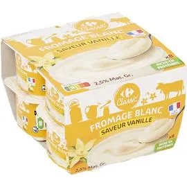 CARREFOUR CLASSIC' Fromage blanc saveur vanille 8x100g