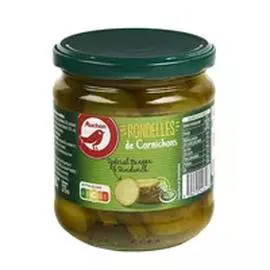 AUCHAN Rondelles de cornichons spécial burger et sandwich 185g
