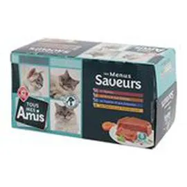 MARQUE REPÈRE, LYCAT Barquettes chats Les Menus 4 variétés 8x100g