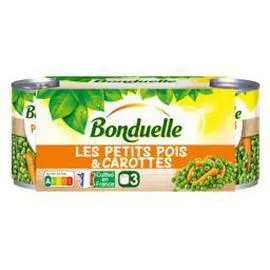 BONDUELLE Petit Pois et Carotte Sans Arôme Ajouté 3x130g